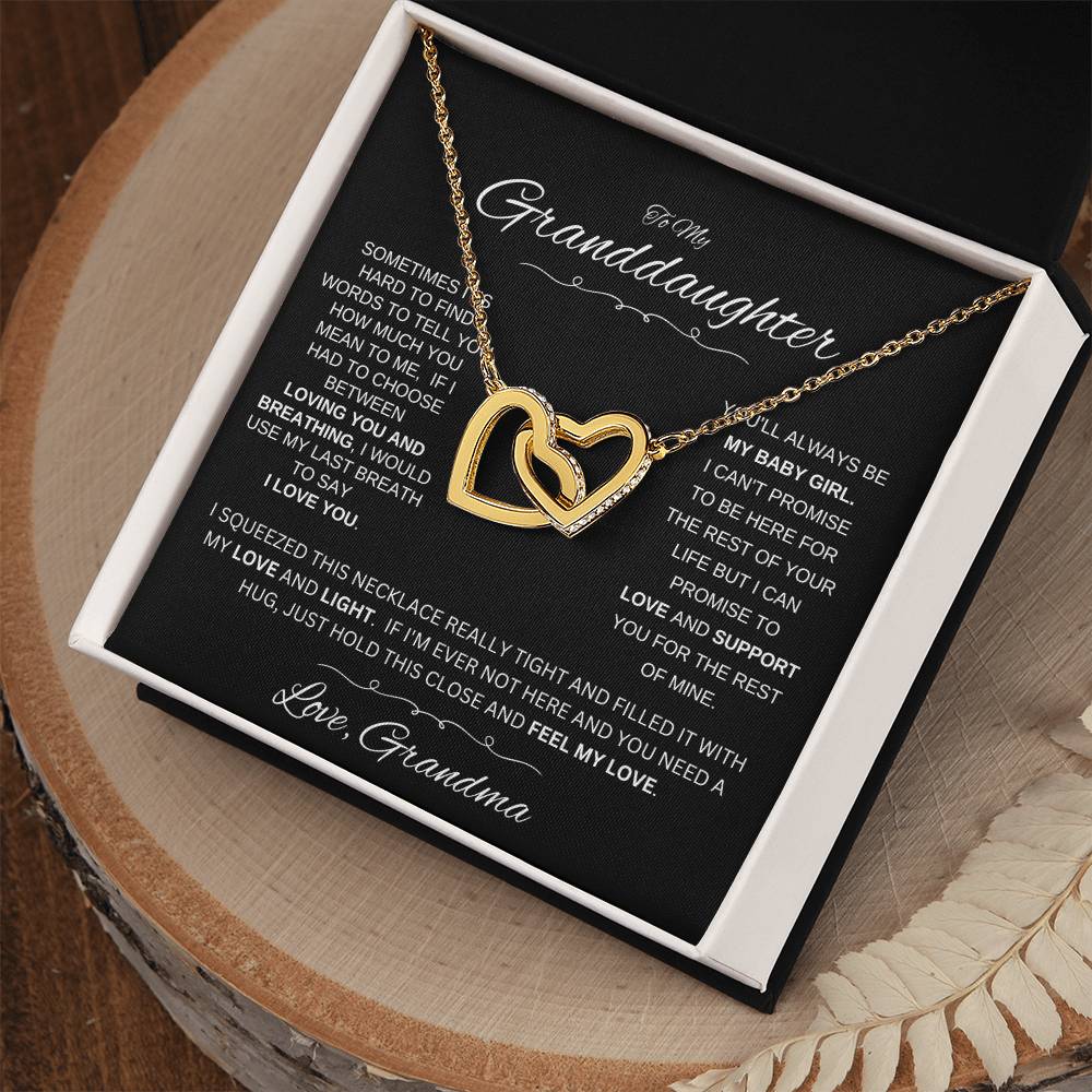 To Granddaughter From Grandma | SOMETIMES | Interlocking Hearts Necklace