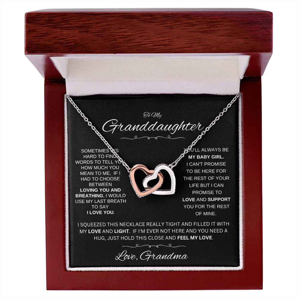 To Granddaughter From Grandma | SOMETIMES| Interlocking Hearts Necklace