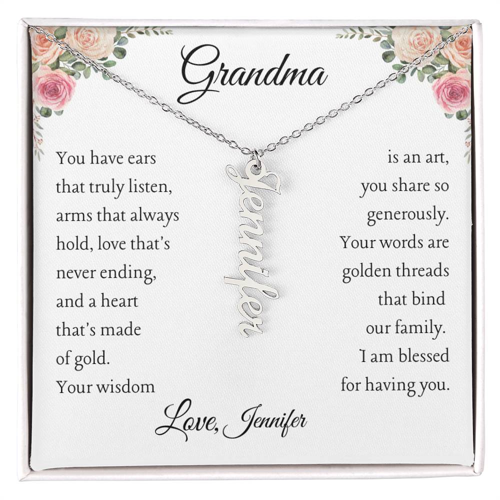 To Grandma, 1 grandchild, Personalize Giver Name | You have ears (VE1N-GM-Per-YHEARS-W-S2309) - You Make It Special