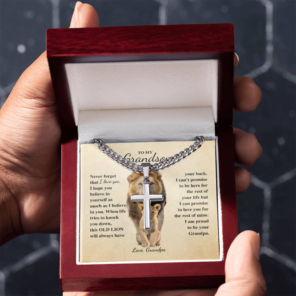 To Grandson Love Grandpa | Old Lion (ACCL-GS-GP-Never-G-S2309) - You Make It Special