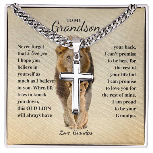 To Grandson Love Grandpa | Old Lion (ACCL-GS-GP-Never-G-S2309) - You Make It Special