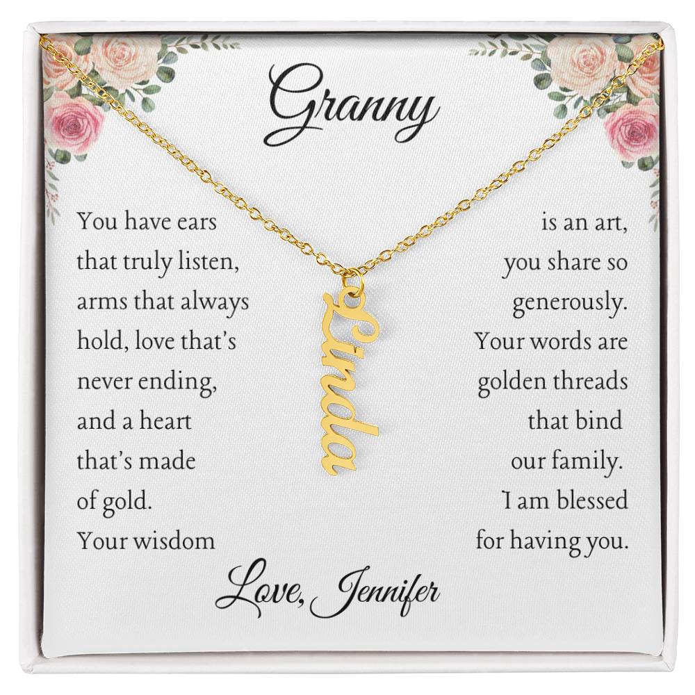 To Granny, 1 grandchild, Personalize Giver Name | You have ears (VE1N-GNY-Per-YHEARS-W-S2309) - You Make It Special