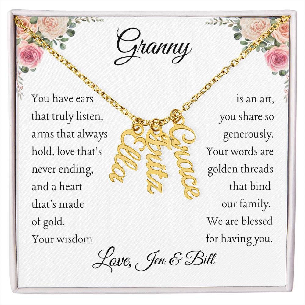To Granny, 2 - 4 grandchildren, Personalize Giver Name | You have ears (VE24N-GNY-Per-YHEARS-W-S2309) - You Make It Special