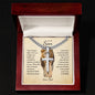 To Son Love Dad | Old Lion | Artisan Cross with Cuban Link Chain necklace