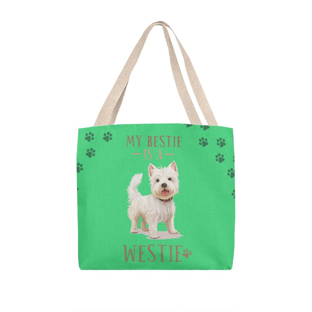 West Highland Terrier My Bestie Is A Westie Tote Bag Grocery Shopping Reusable Bag Tote (TB - BstIsWstie - S2402) - You Make It Special