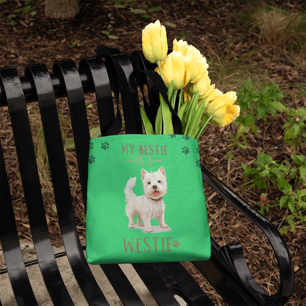 West Highland Terrier My Bestie Is A Westie Tote Bag Grocery Shopping Reusable Bag Tote (TB - BstIsWstie - S2402) - You Make It Special