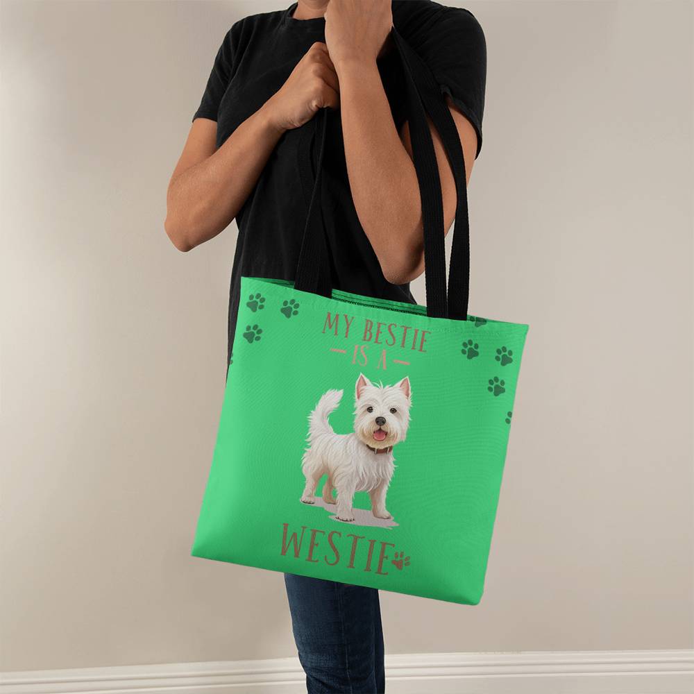 West Highland Terrier My Bestie Is A Westie Tote Bag Grocery Shopping Reusable Bag Tote (TB - BstIsWstie - S2402) - You Make It Special