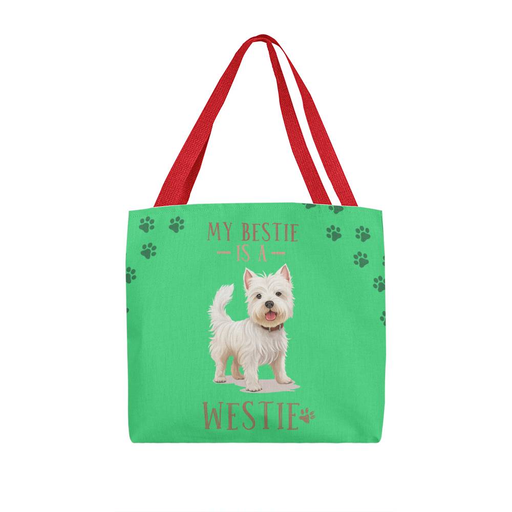 West Highland Terrier My Bestie Is A Westie Tote Bag Grocery Shopping Reusable Bag Tote (TB - BstIsWstie - S2402) - You Make It Special