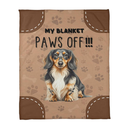 My Blanket Paws Off | Long-haired Dachshund | Coral Fleece Blanket