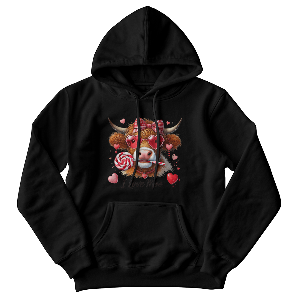 I Love Moo Cow Valentine Gildan 18500 Unisex Hooded Sweatshirt - You Make It Special