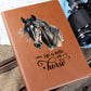 Black Horse leather journal diary notebook | Life is better with a horse (LJ-BKHRS-LIFE-S2404) - You Make It Special