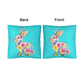 BUNNY FLORAL SPRING EASTER Turquoise Indoor - Outdoor Pillow - You Make It Special