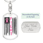 FIGHT Breast Cancer Dog Tag with Swivel Keychain - You Make It Special