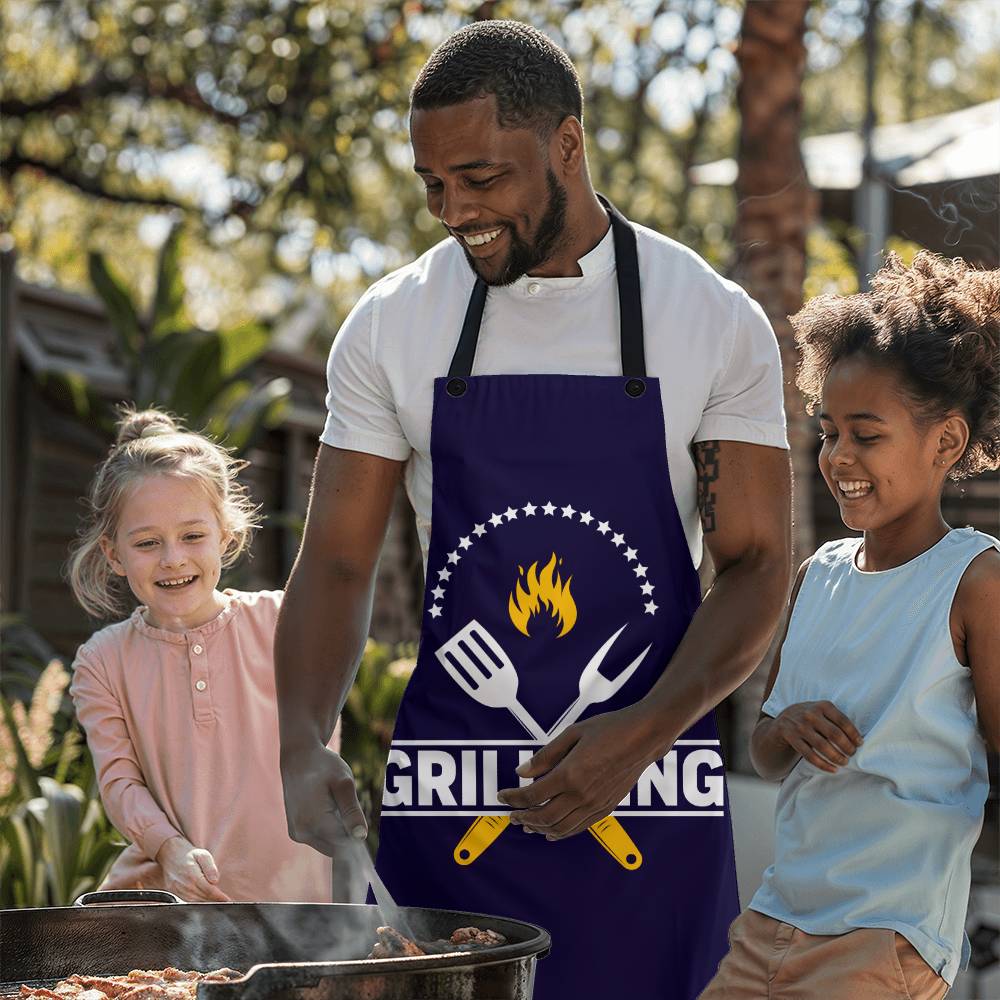 Grill King apron (AP-D-GrlKg-Bk-S2405) - You Make It Special