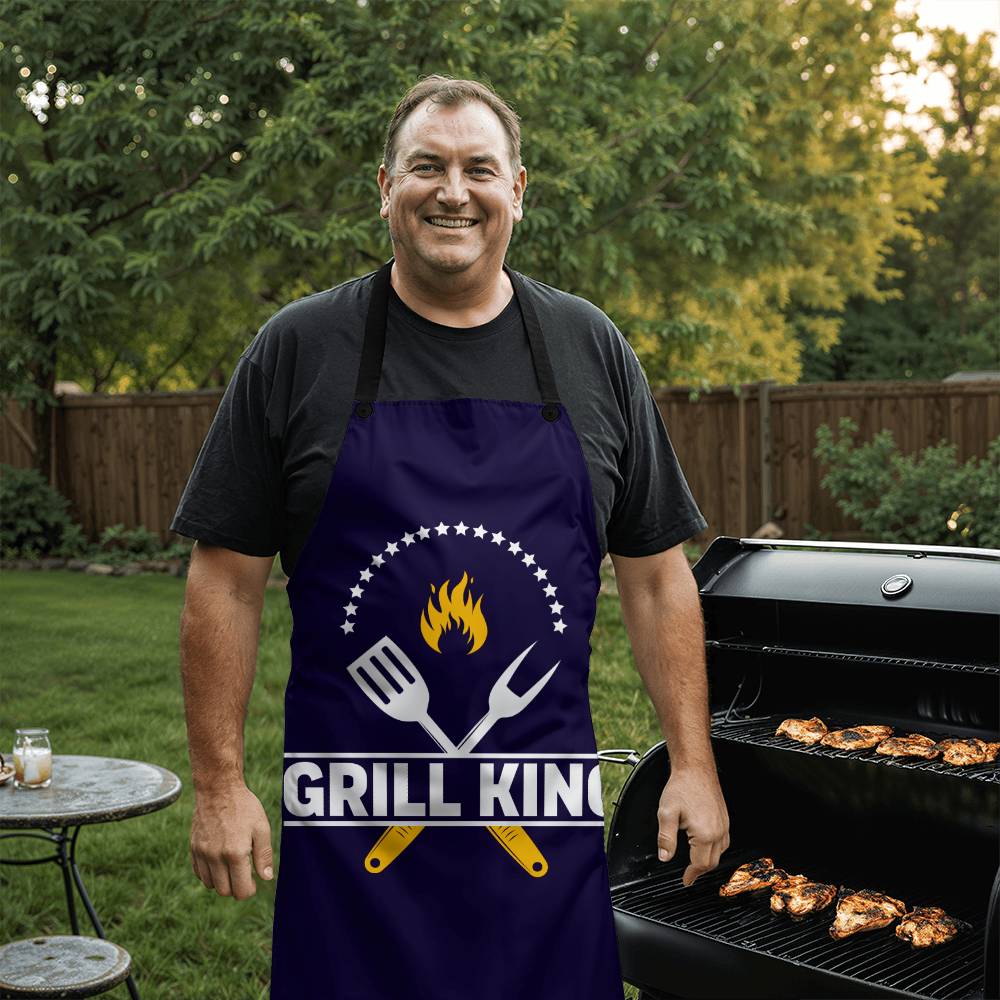 Grill King apron (AP-D-GrlKg-Bk-S2405) - You Make It Special