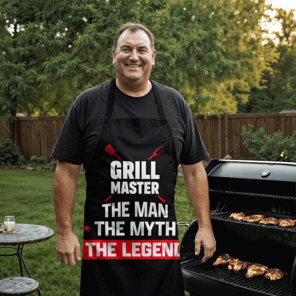 Grill Master Man Myth Legend apron (AP-D-GrlMstrMML-Bk-S2405) - You Make It Special