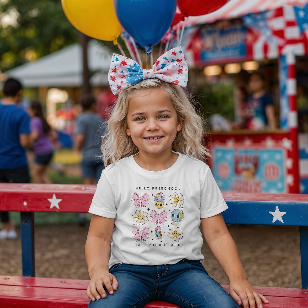 HELLO PRESCHOOL I PUT THE COOL IN SCHOOL shirt (BC3001UY - PreSchClSchl - S2407) - You Make It Special