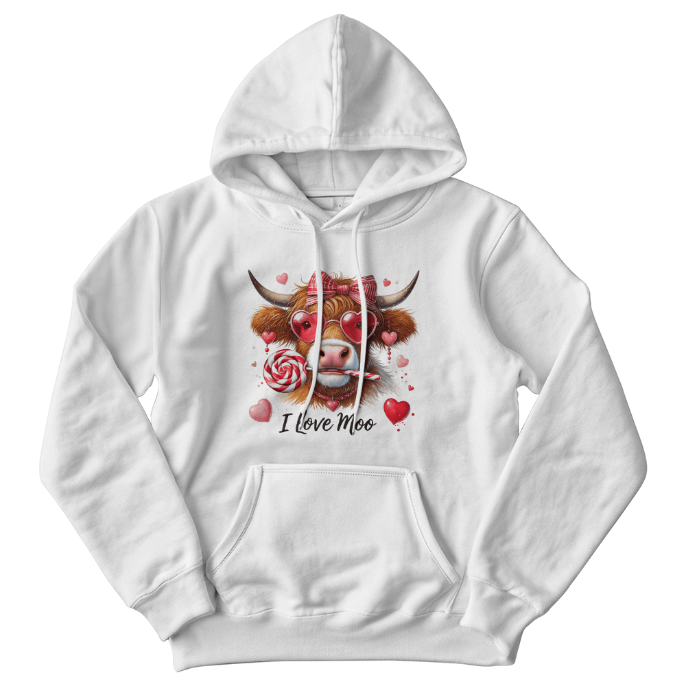 I Love Moo Cow Valentine Gildan 18500 Unisex Hooded Sweatshirt - You Make It Special