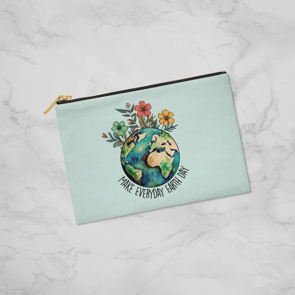 Make Everyday Earth Day Small Zippered Pouch (ZPS-MkEvrydyErthDy-S2404) - You Make It Special