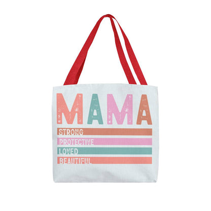 MAMA multicolor Tote Bag Grocery Shopping Reusable Bag Tote (TB-MAMAMultiClr-Cr-S2404) - You Make It Special