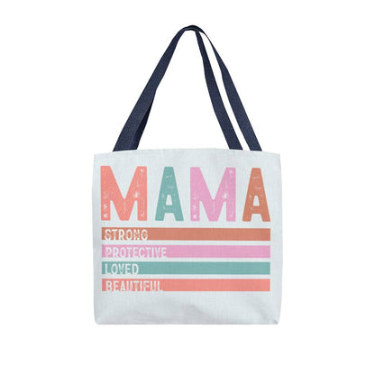 MAMA multicolor Tote Bag Grocery Shopping Reusable Bag Tote (TB-MAMAMultiClr-Cr-S2404) - You Make It Special