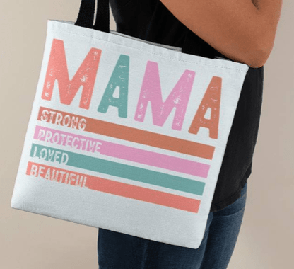 MAMA multicolor Tote Bag Grocery Shopping Reusable Bag Tote (TB - MAMAMultiClr - Cr - S2404) - You Make It Special