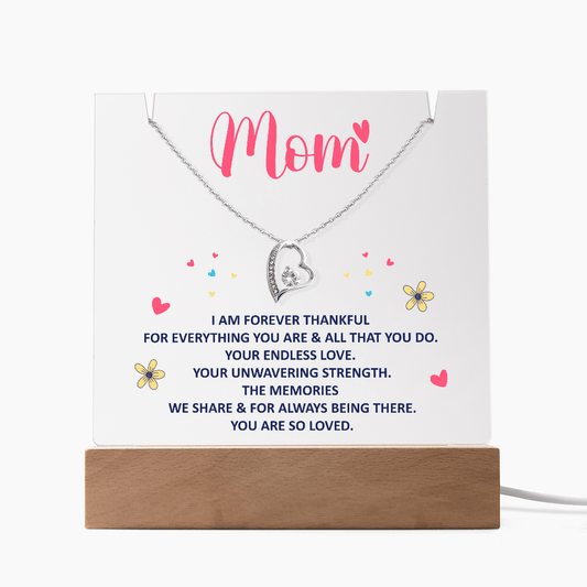 Mom Forever Thankful Keepsake Acrylic Bundle with Forever Love Necklace - You Make It Special