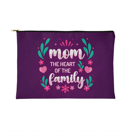 Mom The Heart Of The Family Small Zippered Pouch (ZPS-MmHrtFmly-S2403) - You Make It Special