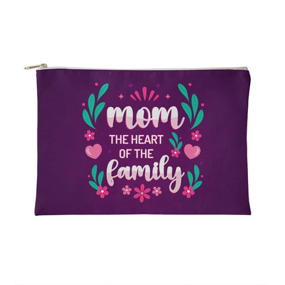 Mom The Heart Of The Family Small Zippered Pouch (ZPS-MmHrtFmly-S2403) - You Make It Special