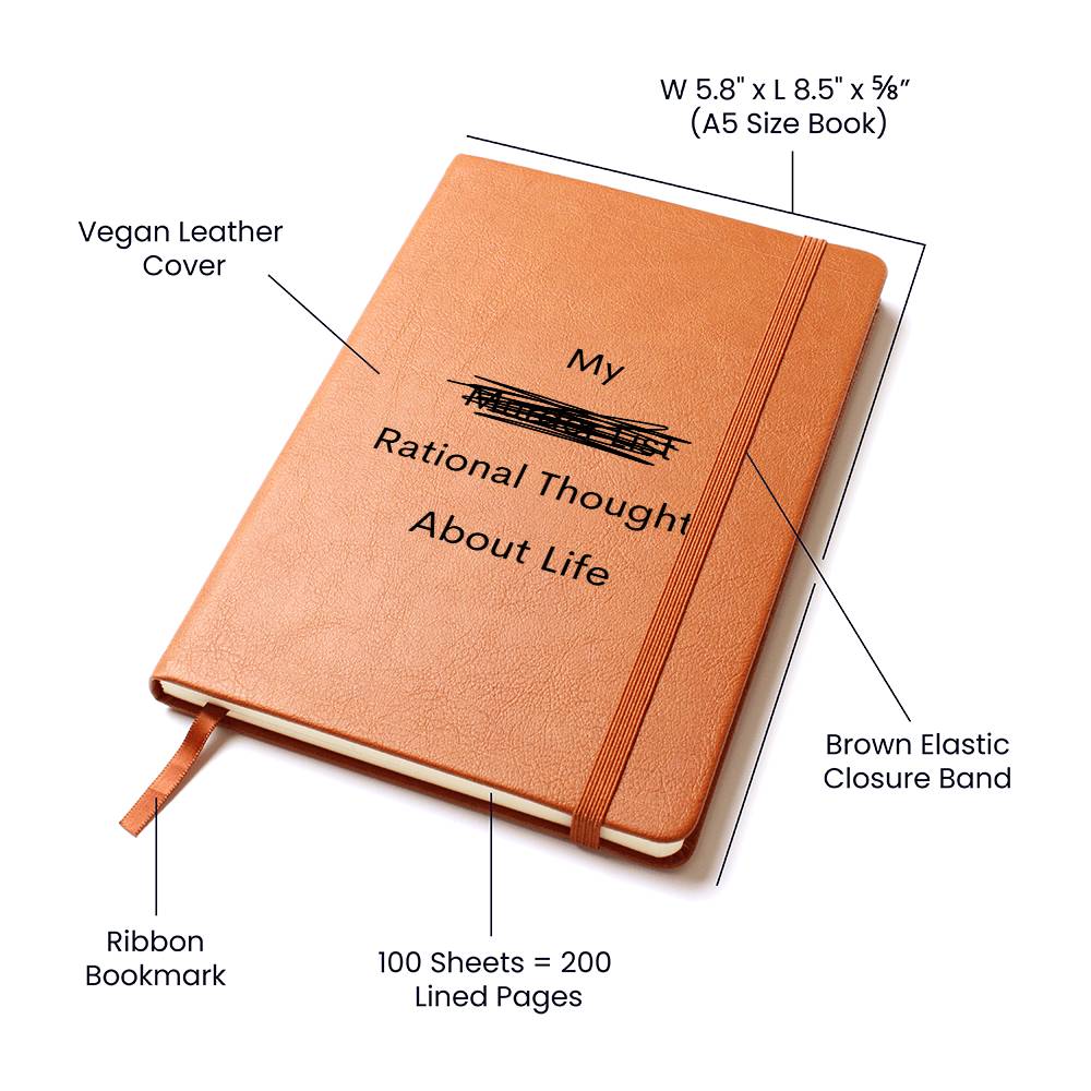 My Rational Thoughts about Life Leather Journal Notebook Diary (LJ-MyRtnlThghts-Bk-S2404) - You Make It Special