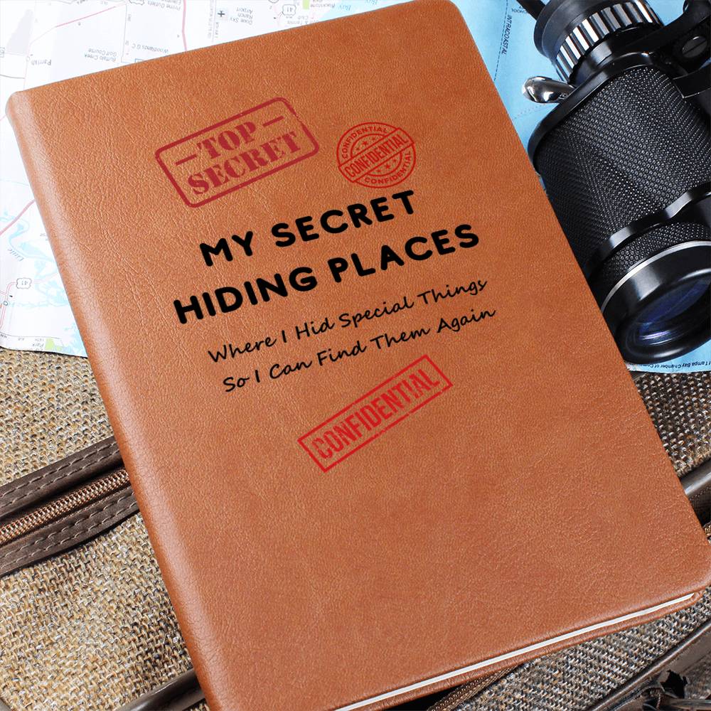 My Secret Hiding Places Leather Journal Notebook Diary (LJ-MyScrtHdng-Bk-S2404) - You Make It Special