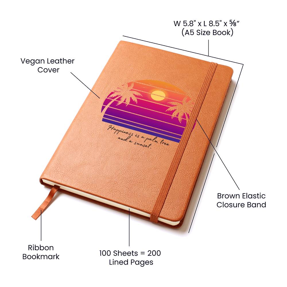 Palm Tree Leather Journal Notebook Diary (LJ-PalmTree-Bk-S2404) - You Make It Special