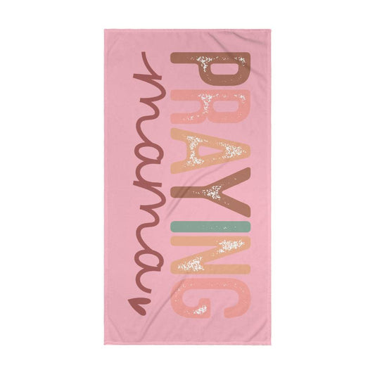 PRAYING Mama Multicolor Pink beach towel (BT-PRAYMamaMultiPk-S2405) - You Make It Special