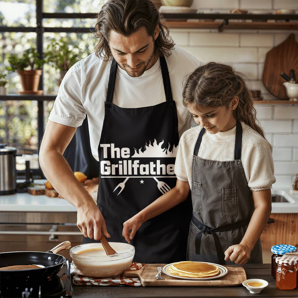 The Grillfather apron (AP-D-GrlFthr-Bk-S2405) - You Make It Special