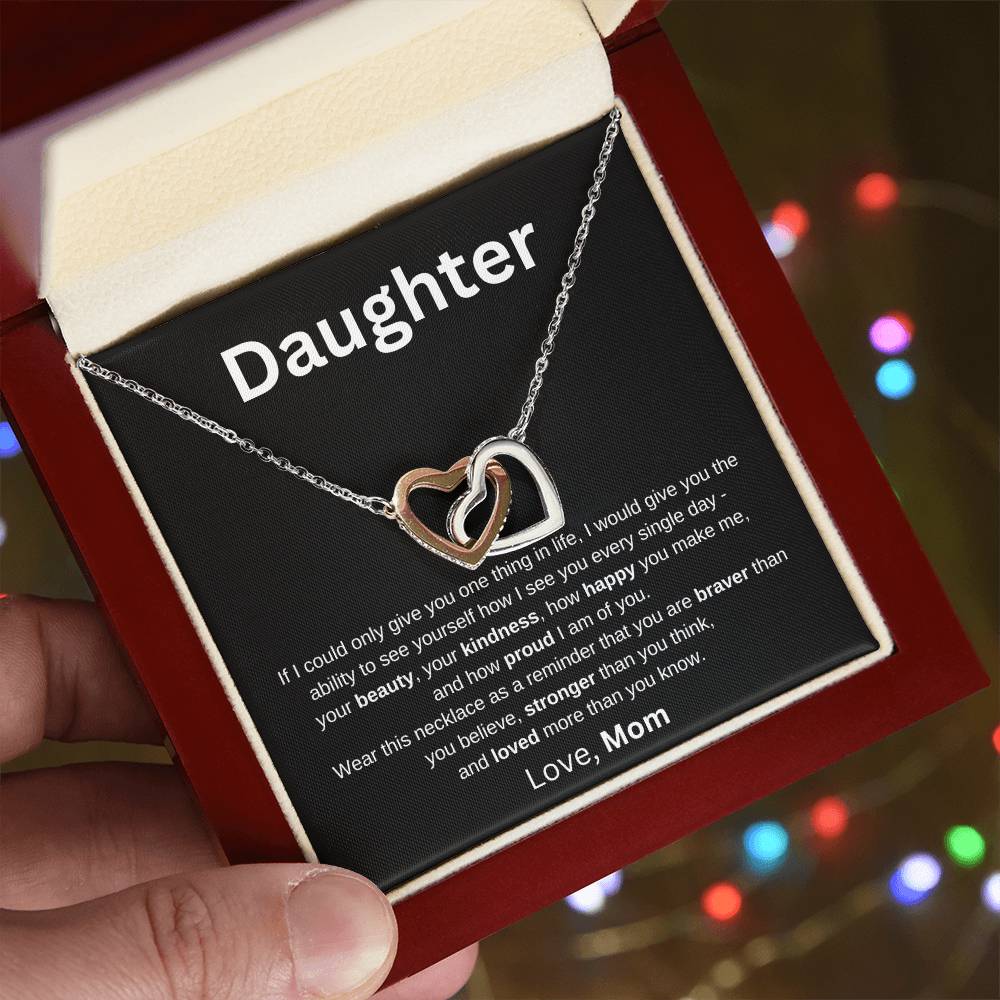 To Daughter Love Mom | If I could |Interlocking Hearts necklace - You Make It Special