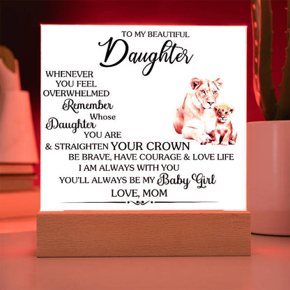 To Daughter Love Mom | Whenever you feel | Acrylic Keepsake Sign - You Make It Special