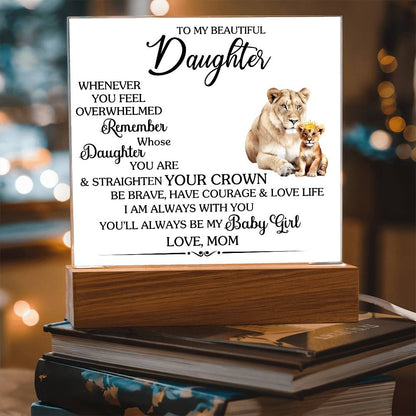 To Daughter Love Mom | Whenever you feel | Acrylic Keepsake Sign - You Make It Special