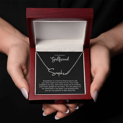 To Girlfriend | Sometimes it is hard to find | Signature Style Name necklace - You Make It Special