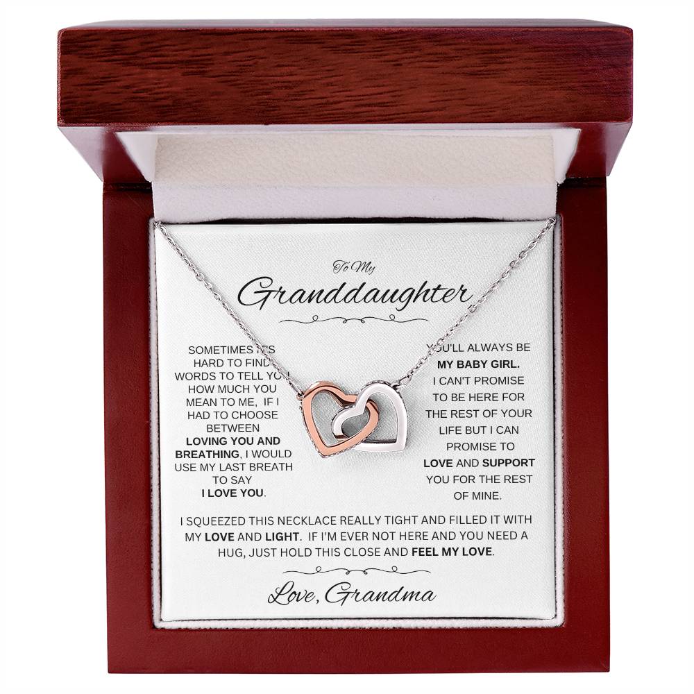 To Granddaughter From Grandma | SOMETIMES IT'S HARD | Interlocking Hearts necklace - You Make It Special