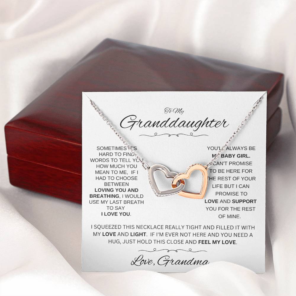 To Granddaughter From Grandma | SOMETIMES IT'S HARD | Interlocking Hearts necklace - You Make It Special