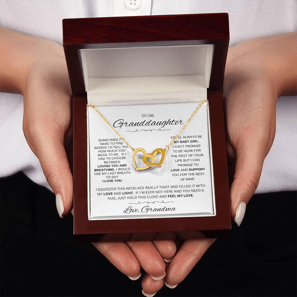 To Granddaughter From Grandma | SOMETIMES IT'S HARD | Interlocking Hearts necklace - You Make It Special