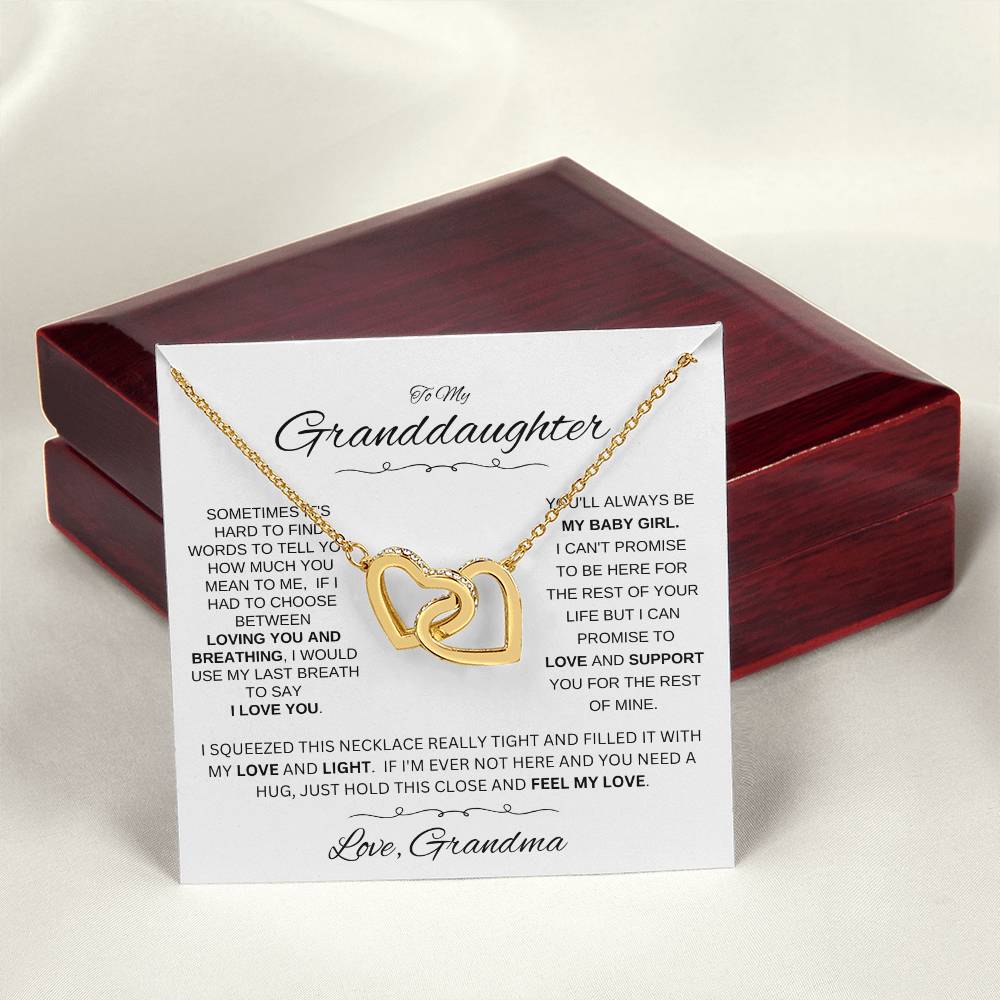 To Granddaughter From Grandma | SOMETIMES IT'S HARD | Interlocking Hearts necklace - You Make It Special