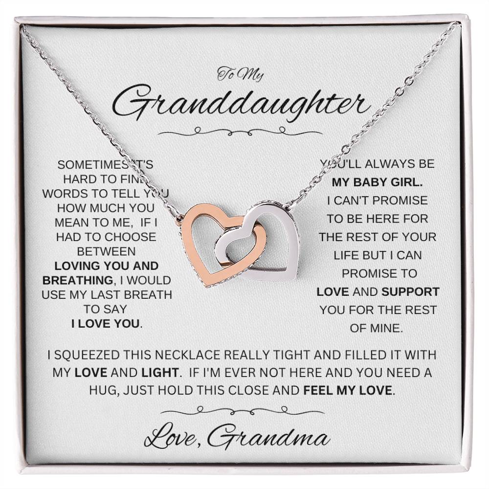 To Granddaughter From Grandma | SOMETIMES IT'S HARD | Interlocking Hearts necklace - You Make It Special