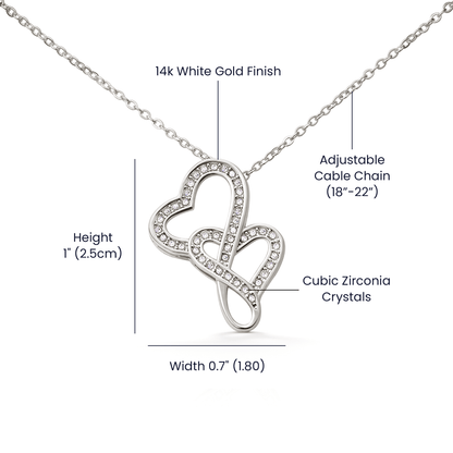 To Granddaughter From Grandpa | NO MATTER THE DISTANCE | Heart To Heart Necklace - You Make It Special