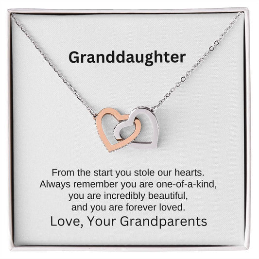 To Granddaughter From Grandparents | From the start | Interlocking Hearts Necklace - You Make It Special