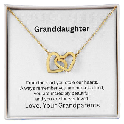 To Granddaughter From Grandparents | From the start | Interlocking Hearts Necklace - You Make It Special