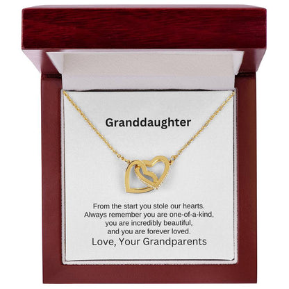 To Granddaughter From Grandparents | From the start | Interlocking Hearts Necklace - You Make It Special