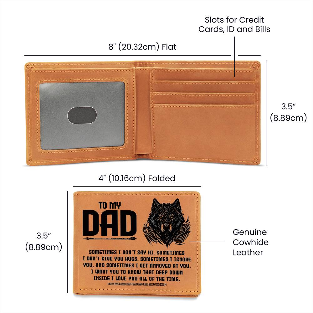 TO MY DAD - SOMETIMES leather wallet (LW-D-TMDSmtms-S2405) - You Make It Special