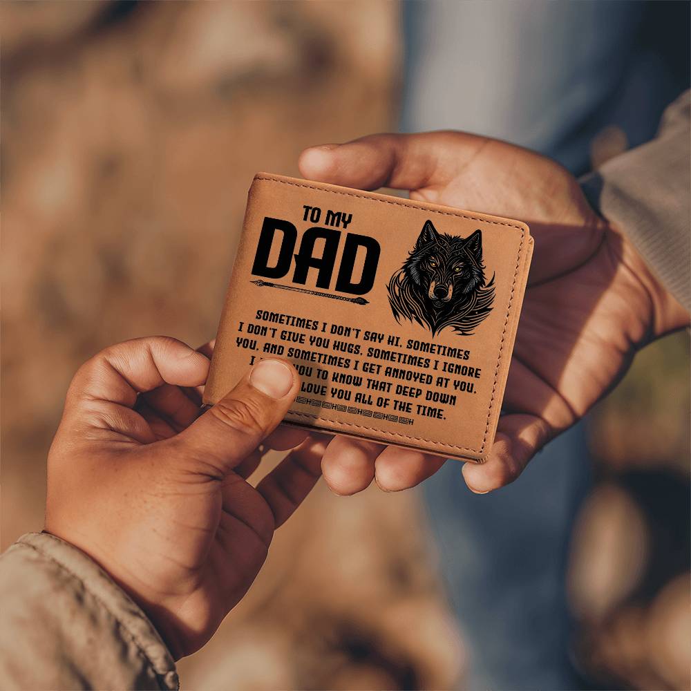 TO MY DAD - SOMETIMES leather wallet (LW-D-TMDSmtms-S2405) - You Make It Special