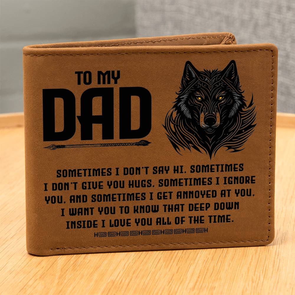 TO MY DAD - SOMETIMES leather wallet (LW-D-TMDSmtms-S2405) - You Make It Special